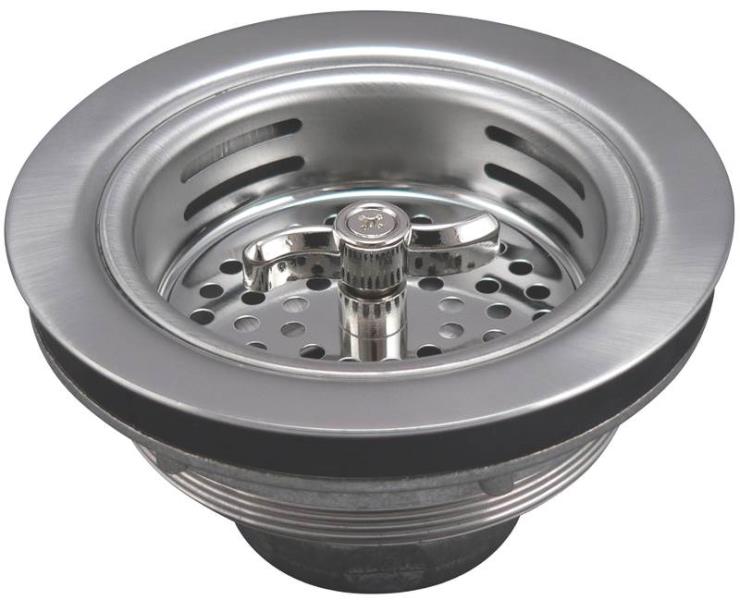 Plum Pak 1433SS Sink Basket Strainer Assembly, Twist and Lock, 3-1/2"