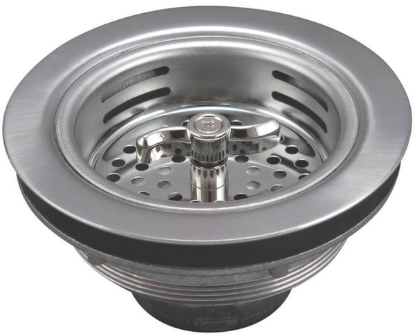 Plum Pak 1433SS Sink Basket Strainer Assembly, Twist and Lock, 3-1/2"