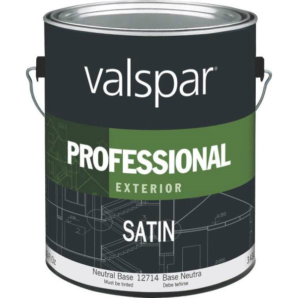 Valspar 12714 Professional Exterior Latex Paint, Satin, Neutral Base
