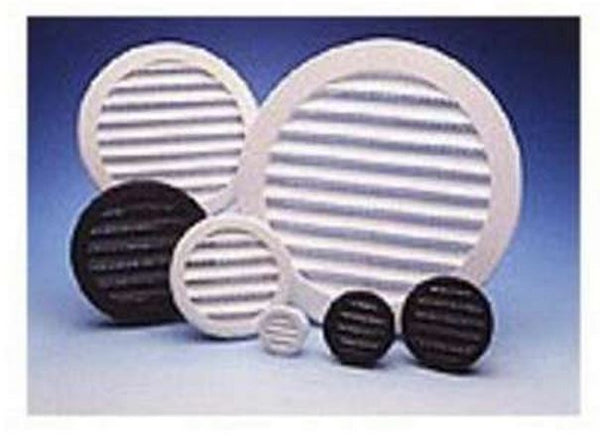 Maurice Franklin PLW100-4" Round Plastic Louver w/ Insect Screen, White, Bag/4