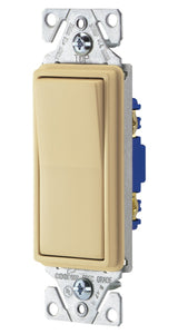 Cooper Wiring 7501V-BOX Single-Pole Decorator Rocker Switch, Ivory