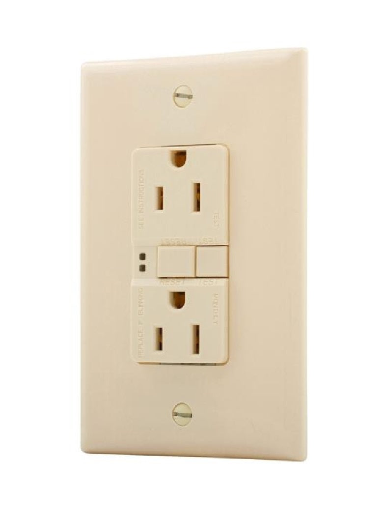 Cooper Wiring SGF15LA Duplex Self-Test GFCI Receptacle, Light Almond
