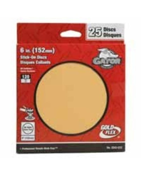 Gator 3243-012  Red Resin Stick-On Sanding Disc, 6", 120 Grit