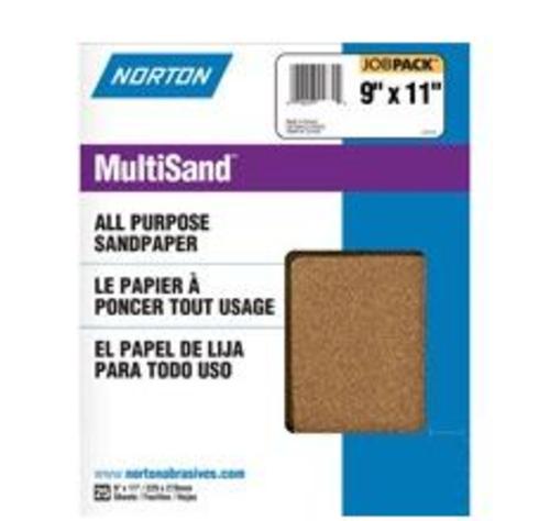 Norton 07660768110  Aluminum Oxide Sandpaper, Job pack, 9" x 11"