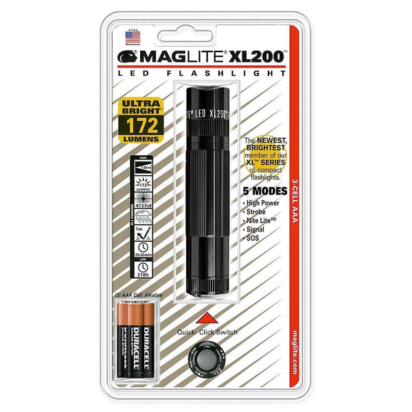 Maglite XL200-S3016 LED Flashlight, Black, 172 Lumens