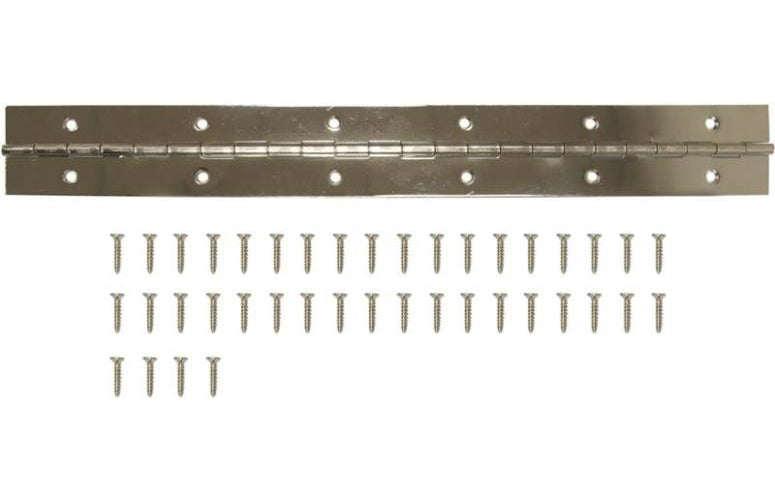 Prosource LR-035-PS Continuous Hinges, Bright Nickel, 1-1/2 X 48"