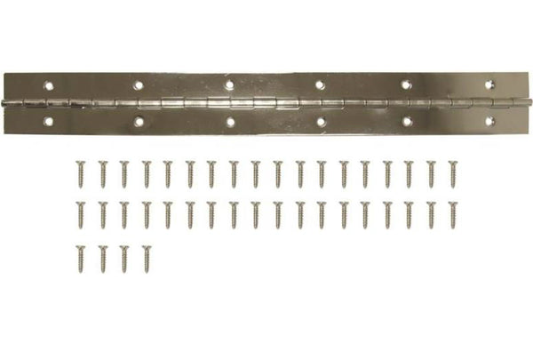 Prosource LR-035-PS Continuous Hinges, Bright Nickel, 1-1/2 X 48"
