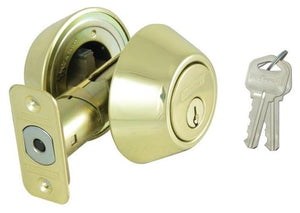 Prosource D272-RU5B Double Cylinder Deadbolt, Polished Brass