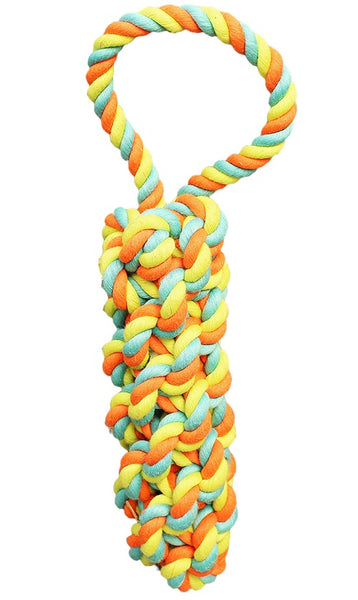 Chomper WB15531 Rope Monkey Fist Tug Dog Toy, Assorted Colors