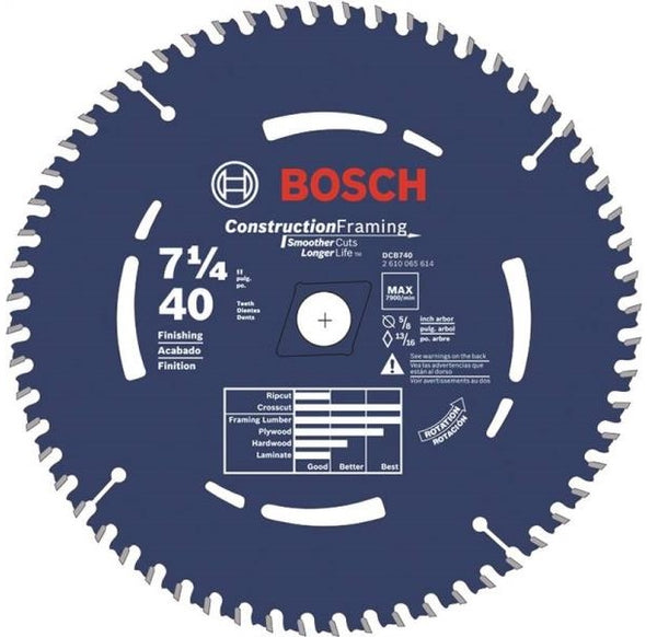 Bosch DCB740B10 Circular Saw Blades, 7-1/4" Dia, 40 Teeth