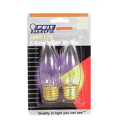 Feit Electric BP25ETC Incandescent Chandelier Light Bulb, 25 Watts, 120 Volt