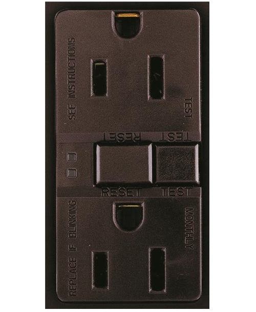 Arrow Hart SGF15B Self-Test GFCI Receptacle, 15 Amp, Brown