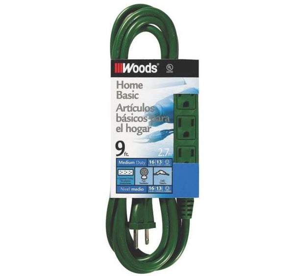 Coleman 0864 Green Extension Cord, 16/3" x 9&#039;