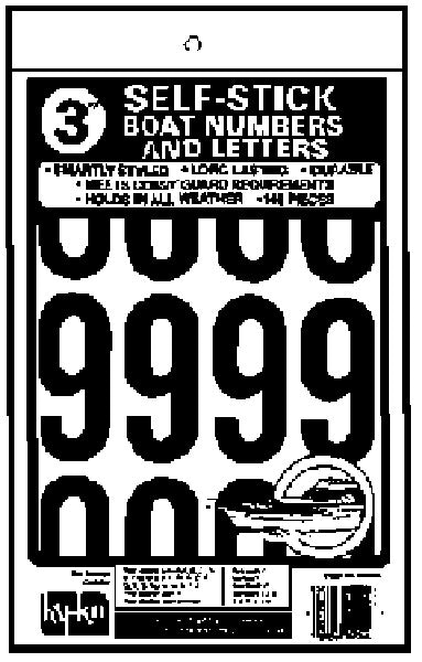 Hy-Ko MM-144-B Self-Adhesive Boat Number And Letters, 3", Black