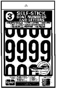 Hy-Ko MM-144-B Self-Adhesive Boat Number And Letters, 3", Black