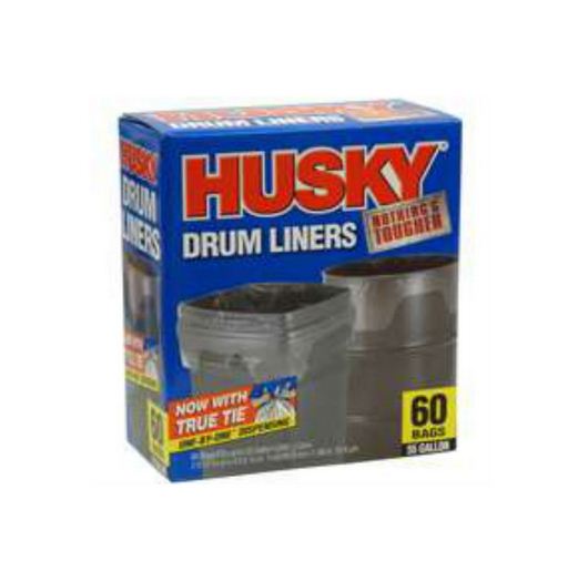 Husky HK55WC060C Drum Liner Trash Bags, Clear, 55 Gallon