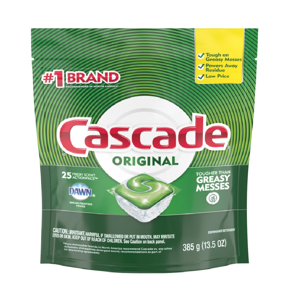 Cascade 80675 Dishwasher Detergent, 25 Count
