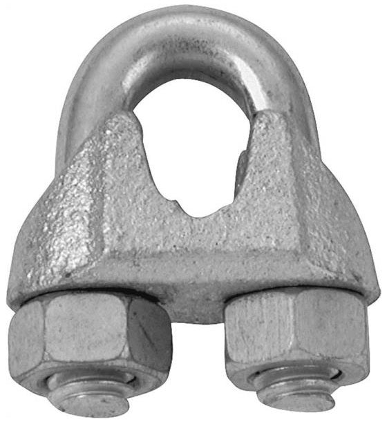 Cambell T7670409 Wire Rope Clip, Malleable Iron, 1/16"