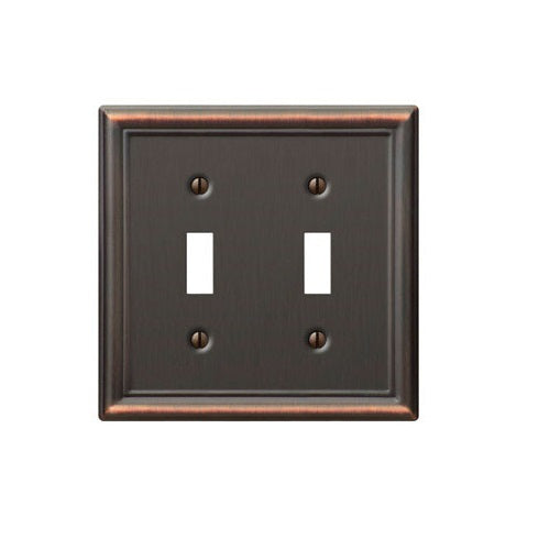 Amerelle 49TTDB Chelsea Steel 2 Toggle Wall Plate, Aged Bronze
