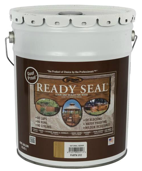 Ready Seal 512 Natural Cedar Exterior Wood Stain and Sealer, 5 Gallon