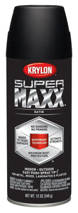 Krylon K08974000 SUPERMAXX Spray Paint, Satin Black, 12 Oz