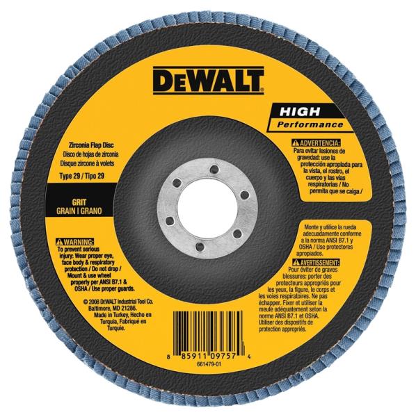 DeWalt DW8381H High Performance Type 29 Flap Discs, Ferrous Metal