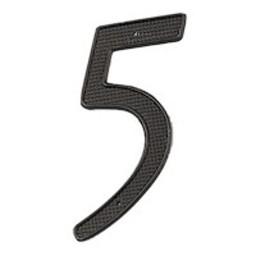Mintcraft N-015 House Number 5, Black Finish, 4"