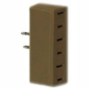 Cooper Wiring BP1747B "2-Wire" 3Outlet Tap/Adapter Brown