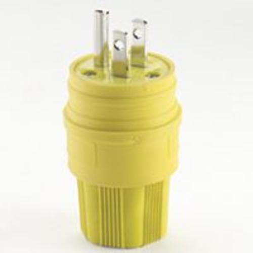 Cooper Wiring 14W47-K Grounded Watertight Plug, 15 Amp, 3 Wire, Yellow