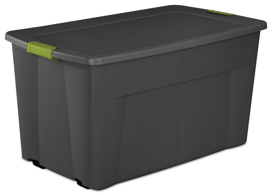 Sterilite 32 Gallon Latch Tote Plastic, Black 