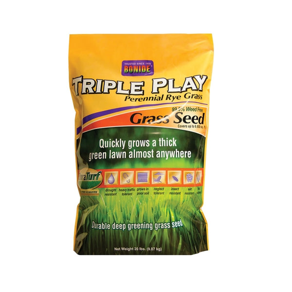 Bonide 60277 Triple Play Rye Grass Seed, 20 Lbs