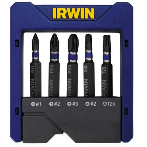 Irwin 1866976 Impact Mixed Power Bit Pocket Case Set, 5 Piece