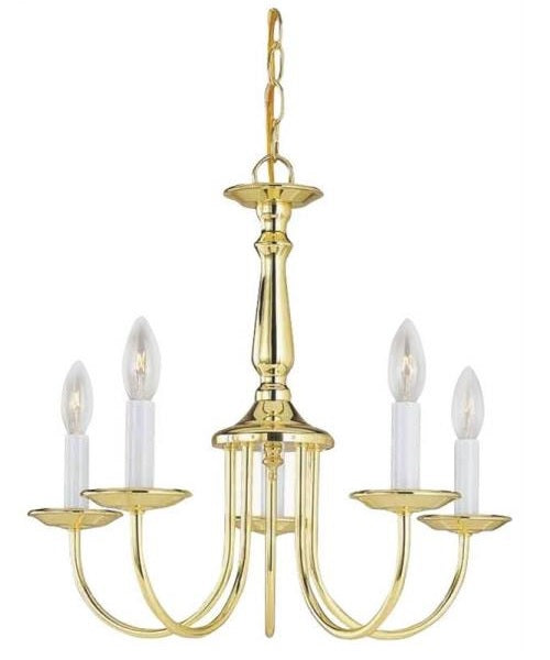 Boston Harbor RF01 Five Light Chandelier, Polished Brass