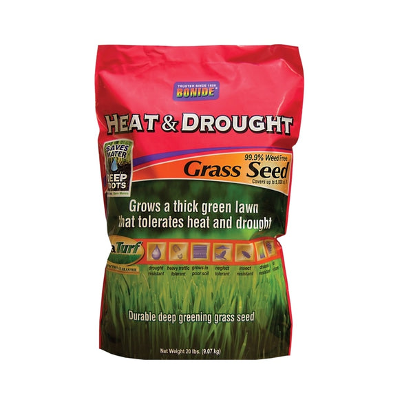 Bonide 60257 Heat & Drought Grass Seed, 20 Lbs