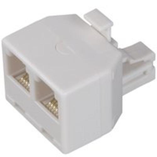 Zenith TS1001SPJ2W  Telephone Outlet Adapter- 2 Jack, White