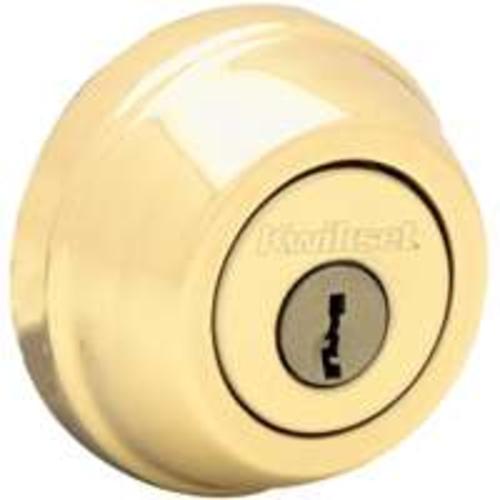 Kwikset 780 3 RCAL RCS K3 Single Cylinder Deadbolt, Polished Brass