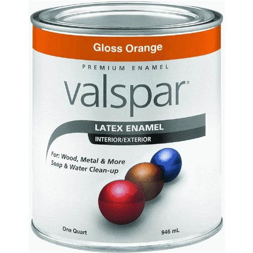Valspar 410.0065018.005  Interior/Exterior Acrylic Latex Enamel,1 Quart, Gloss, Orange