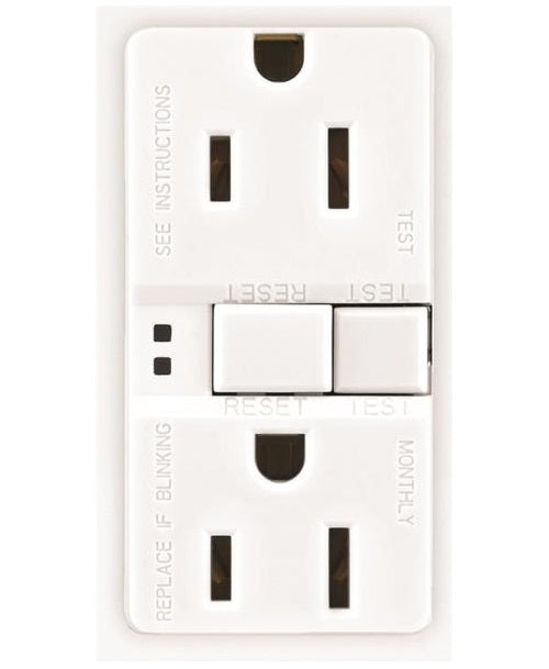 Arrow Hart SGF15W Self-Test GFCI Receptacle, 15 Amp, White