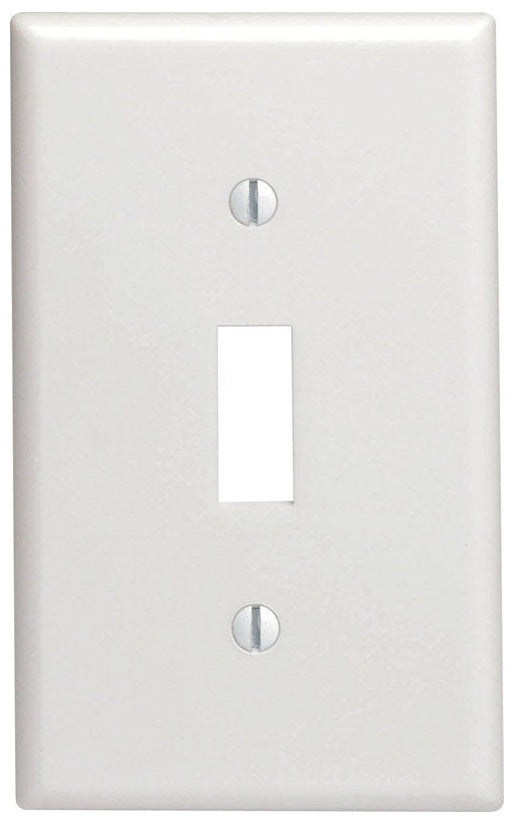 Cooper Wiring PJ1W Mid Size 1-Gang Toggle Polycarbonate Wallplate, White