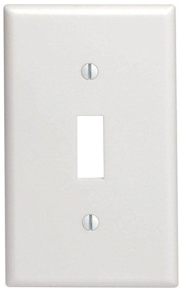 Cooper Wiring PJ1W Mid Size 1-Gang Toggle Polycarbonate Wallplate, White