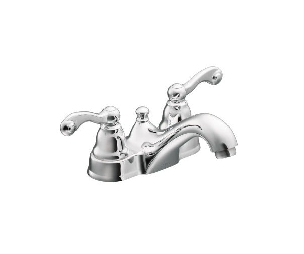 Moen WS84002 Traditional Two-Handle Low-Arc Bathroom Faucet, 1.2 GPM