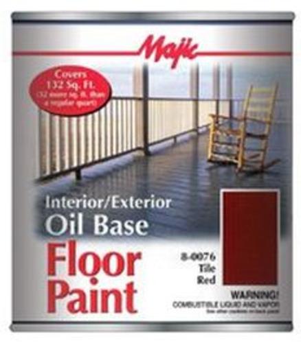 Majic 8-0076-2 Oil Base Floor Paint, 1 Quart, Tile Red