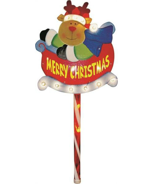 Holiday Basix 60121 Pre Lit Merry Christmas Yard Stake, 35" H