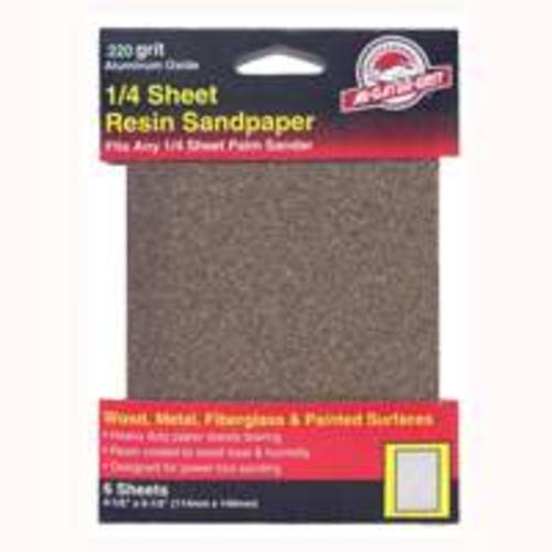 Ali Industries 5030 220 Grit Aluminum Oxide 1/4 Sheet 6Pk