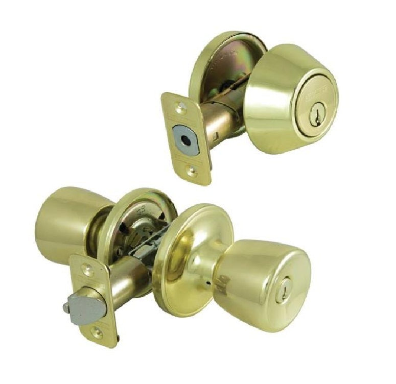 Prosource BS721BRA4B Tulip Door Entry/Bolt, Polished Brass