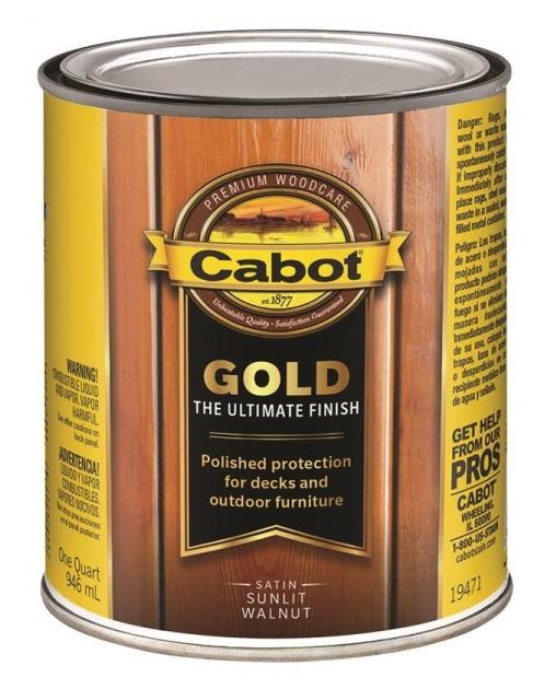 Cabot 19471 Gold Ultimate Finish Stain, Sun-Walnut, 1 Quart