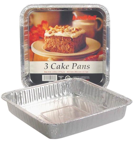 Handi-Foil 20308TL-15 Square Cake Pan, 8" x 8"