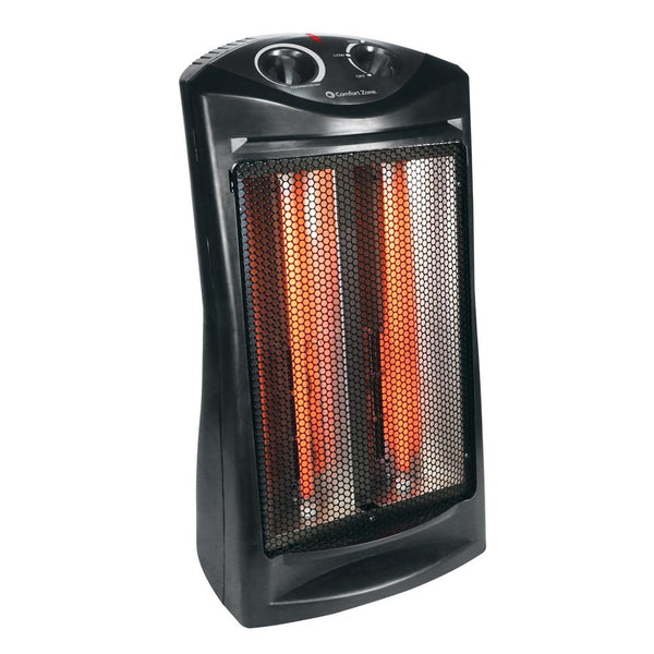 Comfort Zone CZQTV007BK Quartz Radiant Tower Heater, 120 Volt