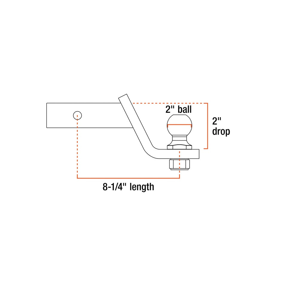 Curt 45836 Ball Mount Kit, Black/Silver, Steel