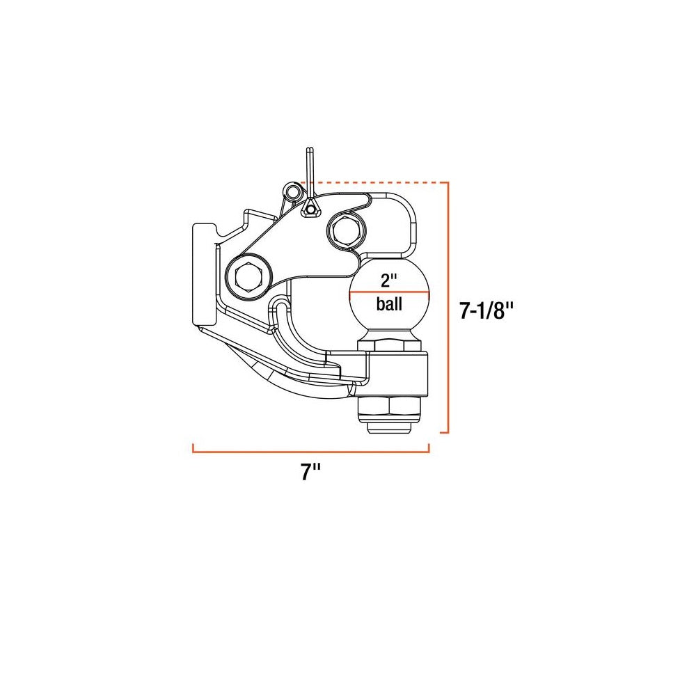 Curt 48190 Ball and Pintle Hitch, Black, Forged Steel